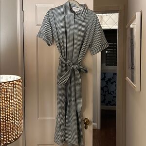 Pomander Place green check dress NWOT